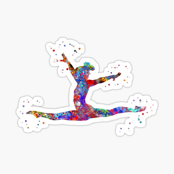 Gymnastics girl, watercolor gymnastics Sticker
