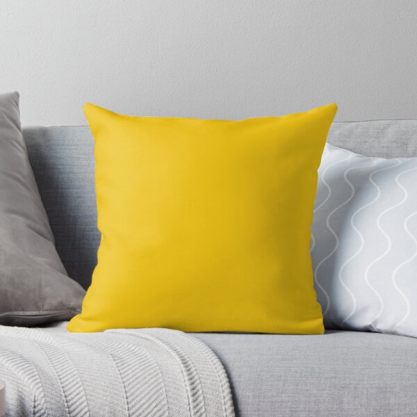 Solide uni jaune moyen Coussin