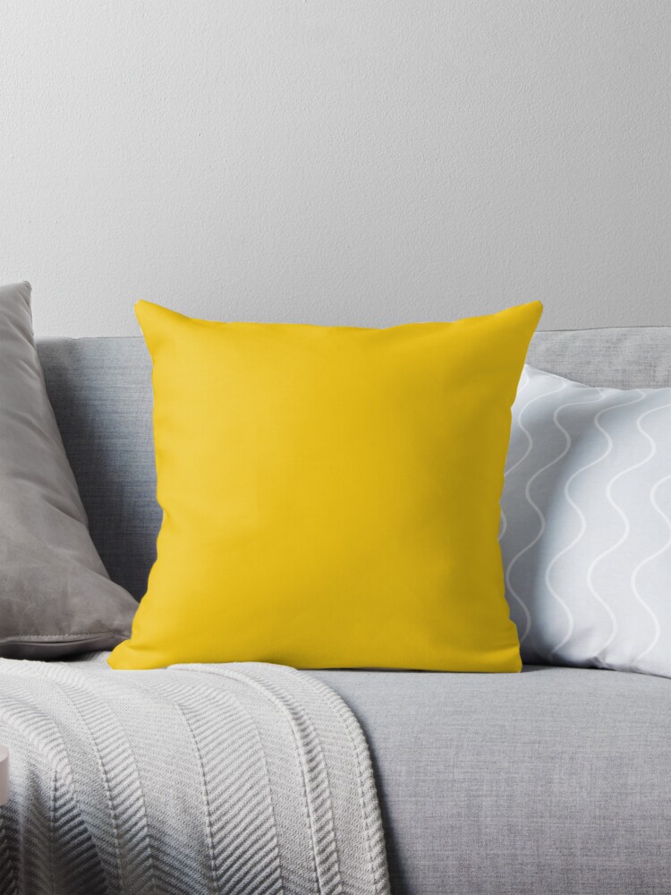 Thumbnail 1 of 4, Pillow, Solid Plain Mid Yellow designed and sold by Nevl.