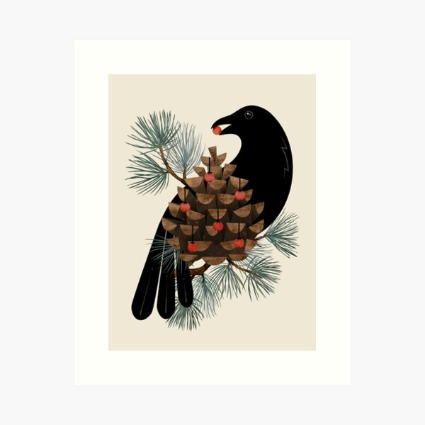 Bird & Berries Art Print