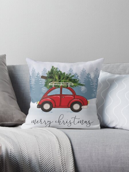 Artikel-Vorschau von Rotes Auto mit Weihnachtsbaum auf Dach, designt und verkauft von 1XOROSE.