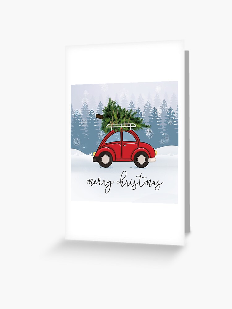 Gry & Sif rotes Auto mit Weihnachtsbaum