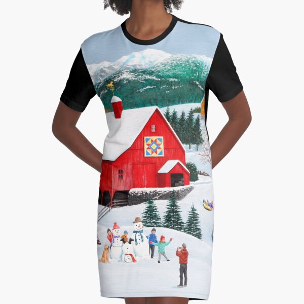 Winter Memories Graphic T-Shirt Dress