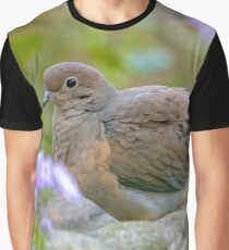 Mourning Dove On Bird Bath Graphic T-Shirt