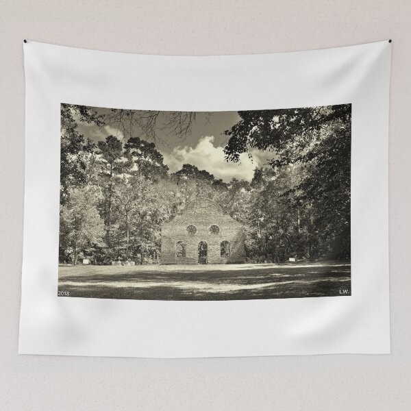 Item preview, Pon Pon Chapel Of Ease Jacksonboro South Carolina Black And White designed and sold by LisaWootenPhoto.