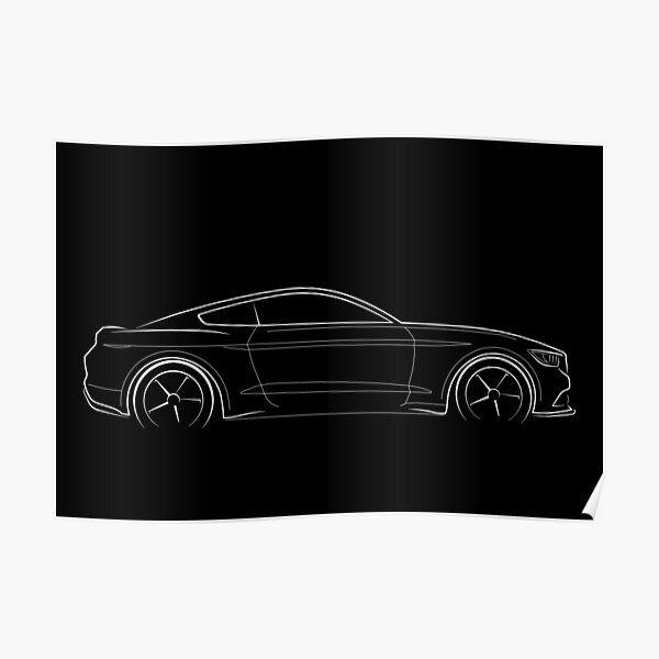 Ford Mustang Gt Frontschablone Weiss Poster Von Mal Photography Redbubble