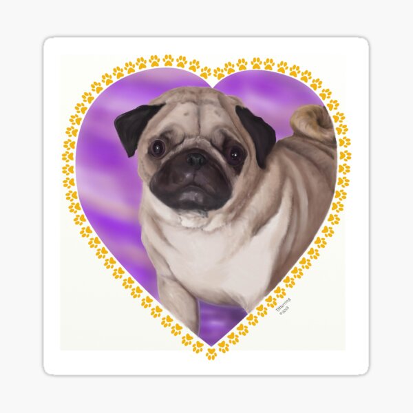 Puppy Pug Portrait Sticker