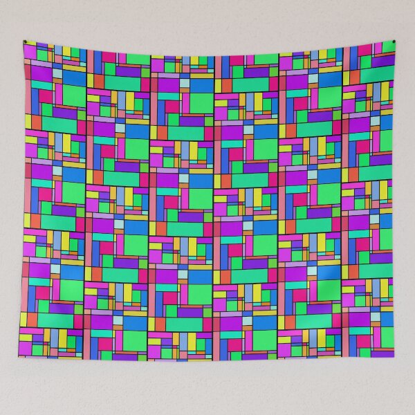Item preview, colorful geometric square vector pattern designed and sold by lepetitjuif.