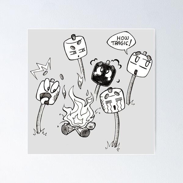 Item preview, Marshmallow Party Cartoony Candy Black and White Comic designed and sold by SaraVLeoni.