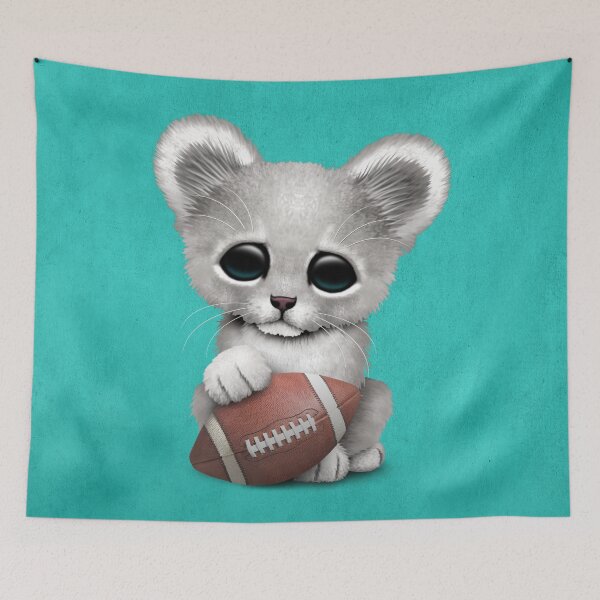 Item preview, White Lion Cub Playing With Football designed and sold by JeffBartels.