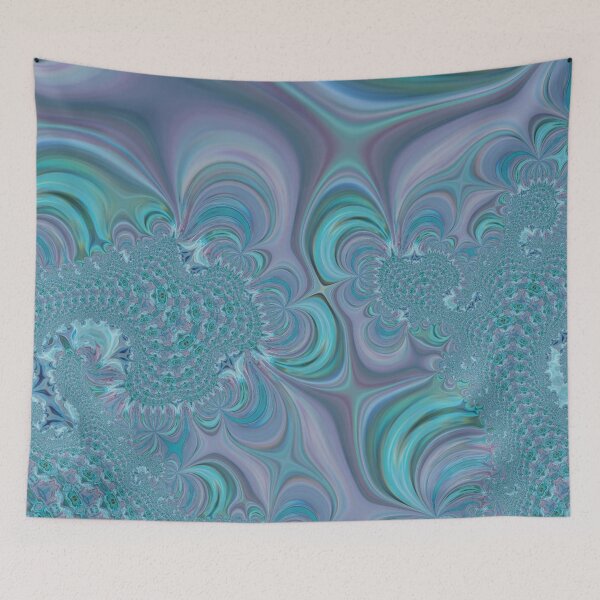 Item preview, Teal Purple Fractal Swirl - Abstract Acrylic Art by Fluid Nature designed and sold by vmajzlik.