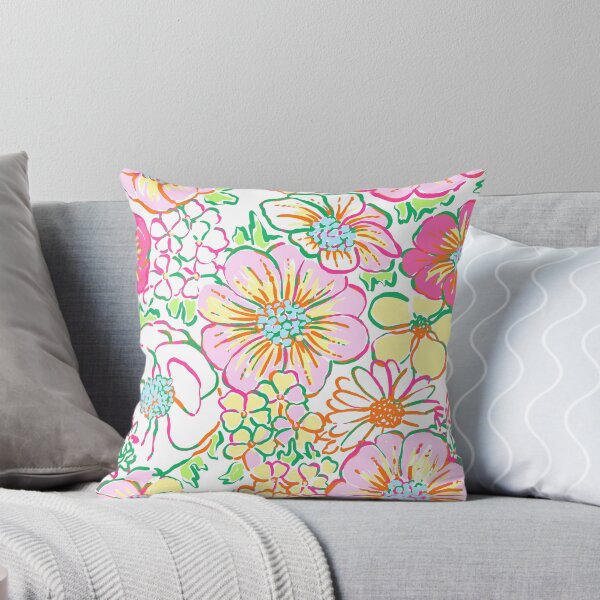 Item preview, Preppy Pink Yellow and Green Floral Pattern designed and sold by ThePreppyArtist.