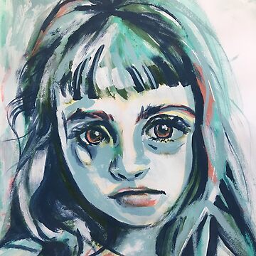 Artwork thumbnail, Mia - abstract painted portrait of a thinker #1 by ArtsyAnts