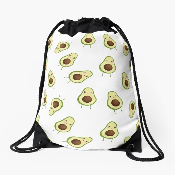 Kawaii Avocado Drawstring Bag
