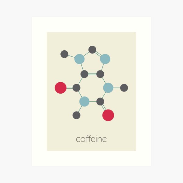 Aperçu de l'œuvre Molécule stimulante de caféine créée et vendue par molekuul.
