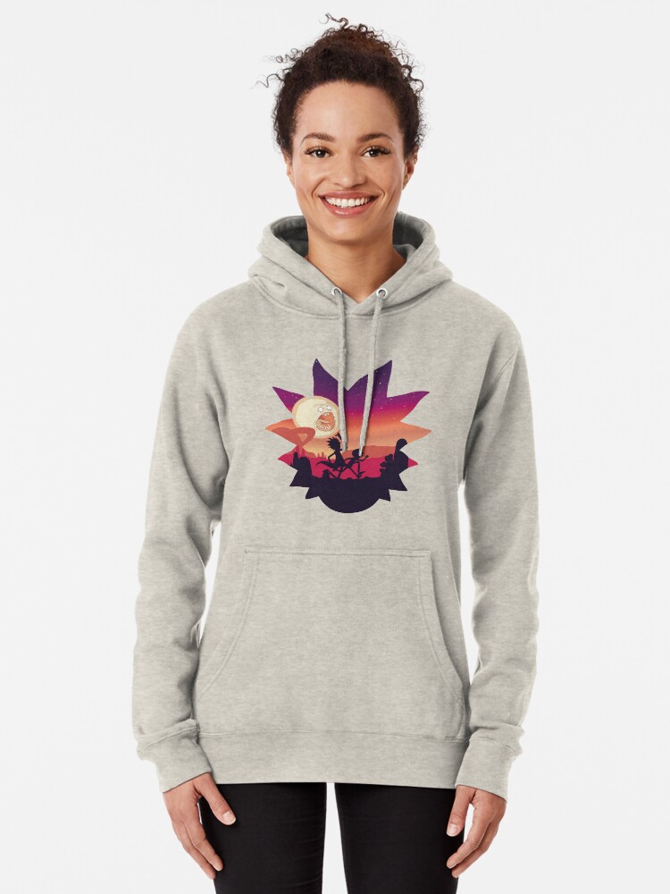 Alternate view of Rick and Morty Run! Pullover Hoodie