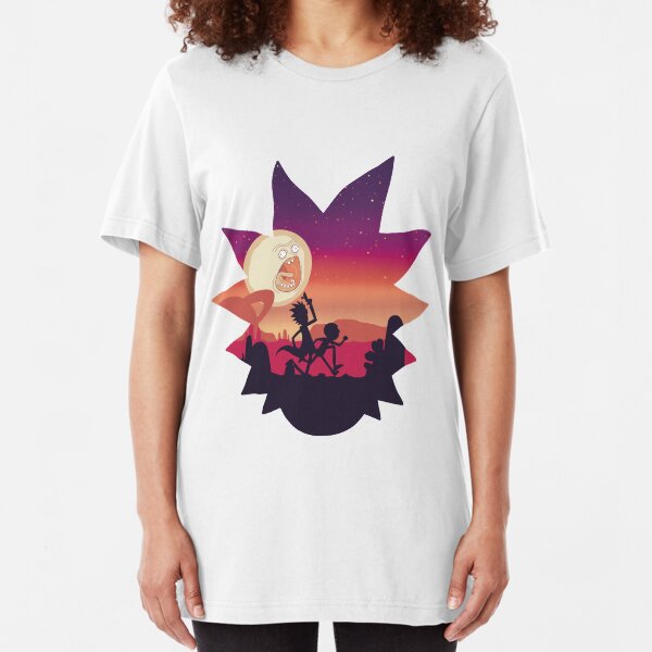 Rick and Morty Run! Slim Fit T-Shirt