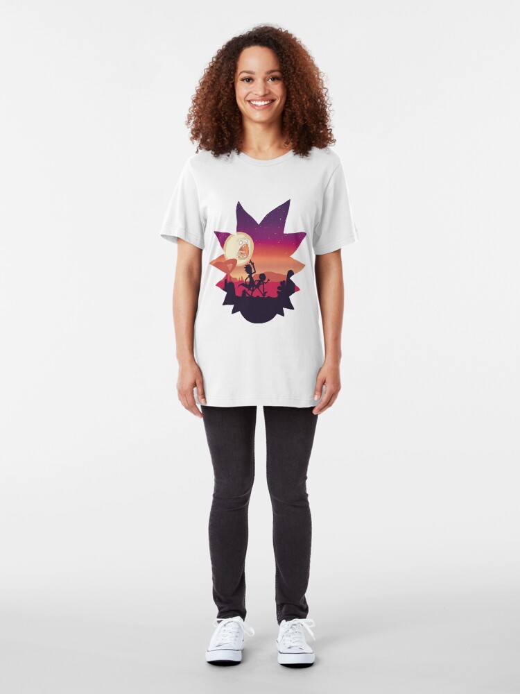 Alternate view of Rick and Morty Run! Slim Fit T-Shirt