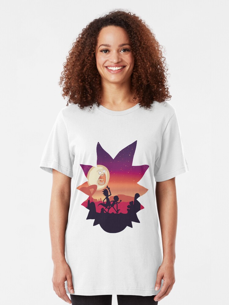 Alternate view of Rick and Morty Run! Slim Fit T-Shirt