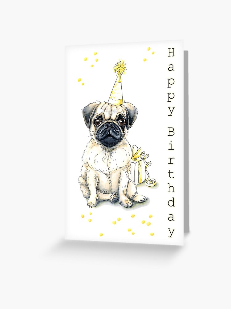 Pack of 5 Pug Birthday Cards
