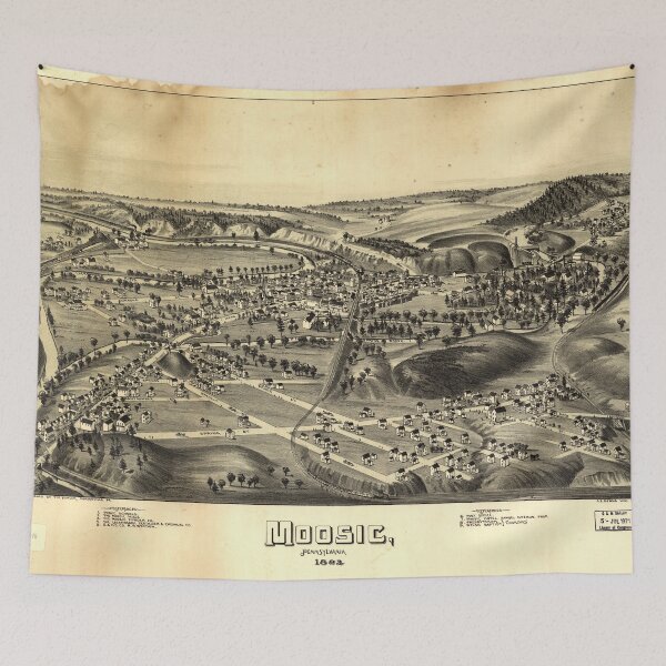 Item preview, Aerial View of Moosic, Pennsylvania (1892) designed and sold by allhistory.