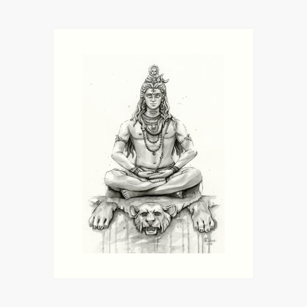 Blending StumpsFixative Spray Graphite And Charcoal Lord Shiva Adiyogi pencil  sketch on A3