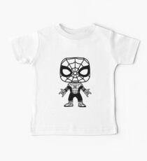 Black Outlined Spiderman Baby Tee