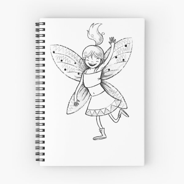 Item preview, fairy girl dancing in black and white designed and sold by jasmineberry.