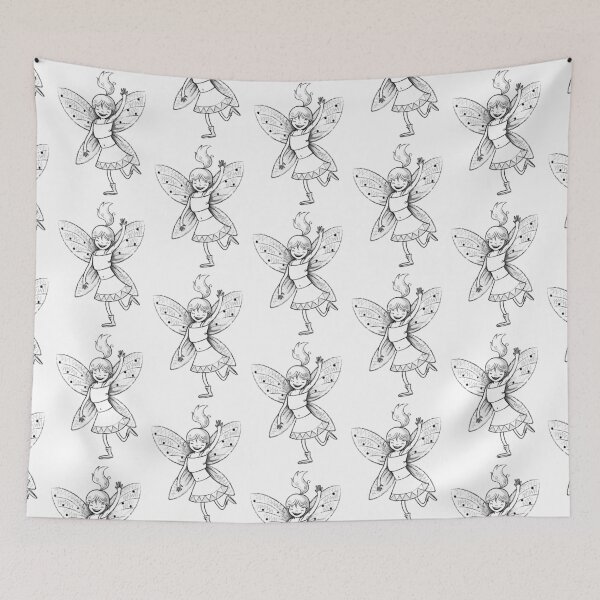 Item preview, fairy girl dancing in black and white designed and sold by jasmineberry.