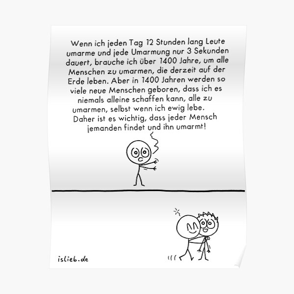 Umarmen islieb Comic Poster