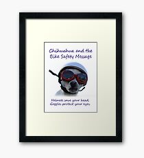 Chihuahua and the Bike Safety Message (Sticker Version 3 with White Background) Framed Print