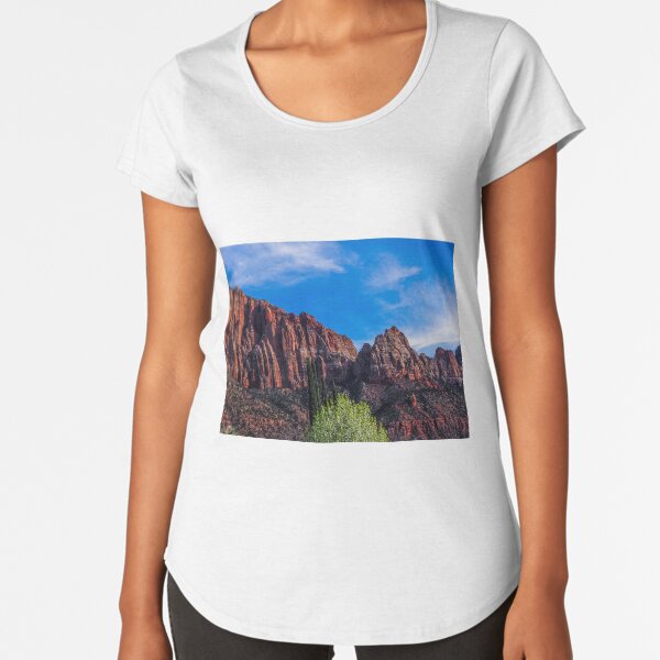 Zion National Park - The Altar of Sacrifice Premium Scoop T-Shirt