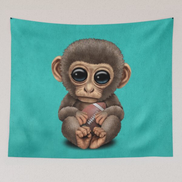 Item preview, Cute Baby Monkey Playing With Football designed and sold by JeffBartels.