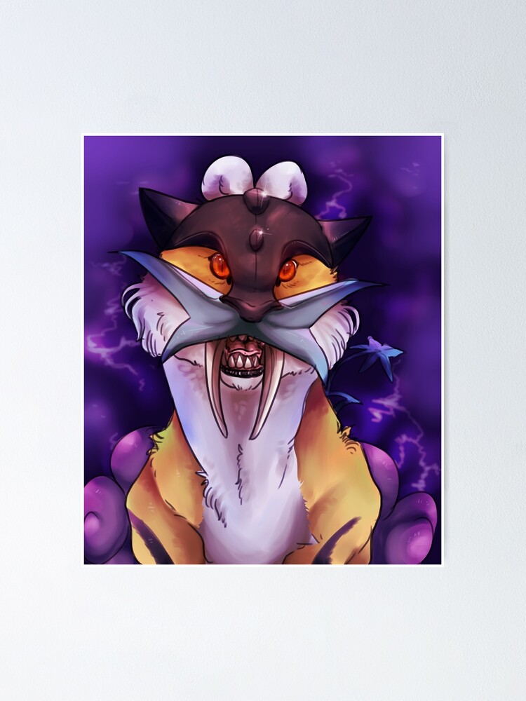 Raikou Electric Legendary Pokemon Art Poster Von Ooblivii Redbubble