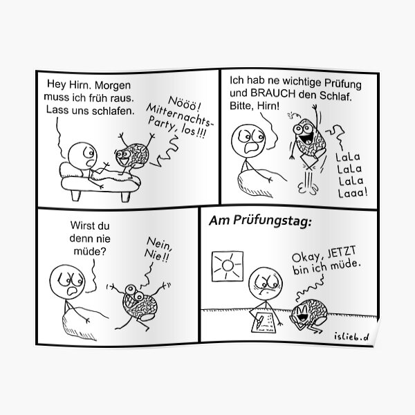 Schlafbedarf islieb Comic Poster
