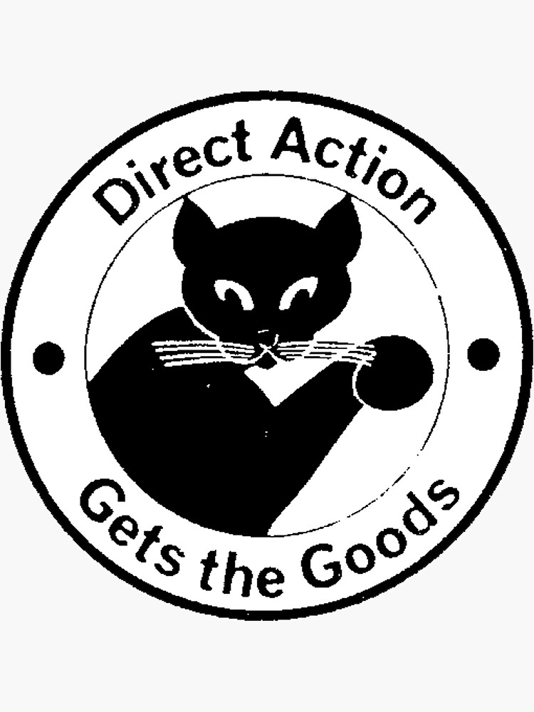 La acción directa obtiene los bienes - Anarquista Black Cat Logo de dru1138