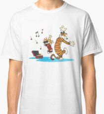 calvin and hobbes dancing with music Classic T-Shirt