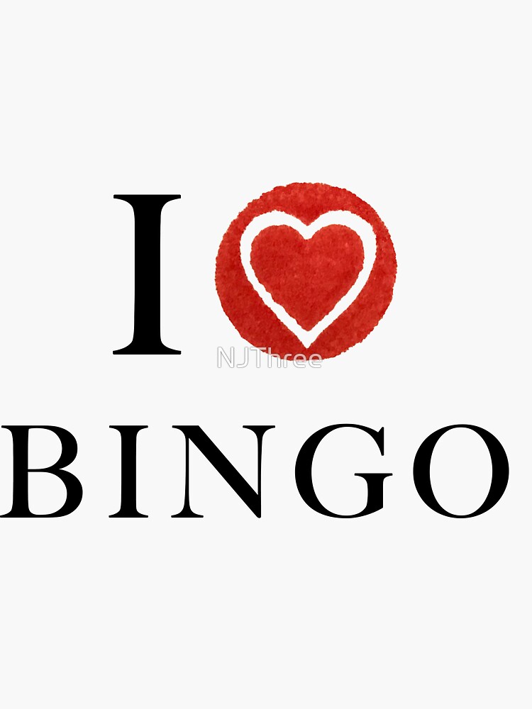 "I Love BINGO with Dauber Heart" Sticker for Sale by NJThree Redbubble