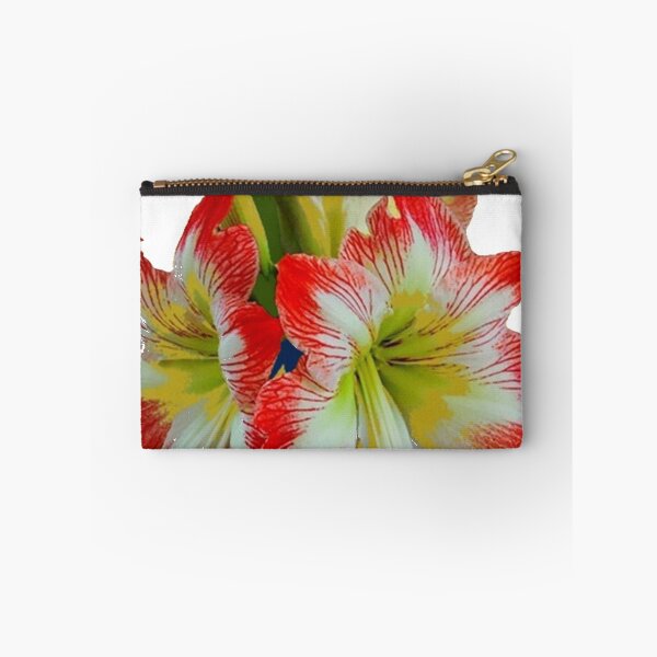 Item preview, LARGE RED-WHITE AMARYLLIS FLOWERS ON WHITE  designed and sold by sharlesart.