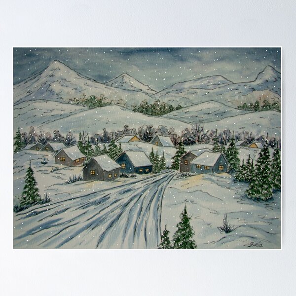 Item preview, Serene Winter Village designed and sold by Ilunia Felczer.