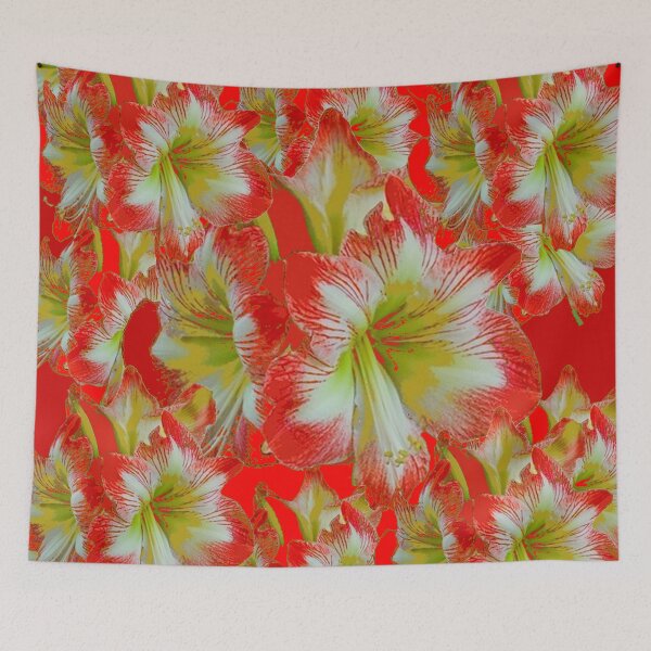 Item preview, RED & WHITE AMARYLLIS FLOWERS PATTERN designed and sold by sharlesart.