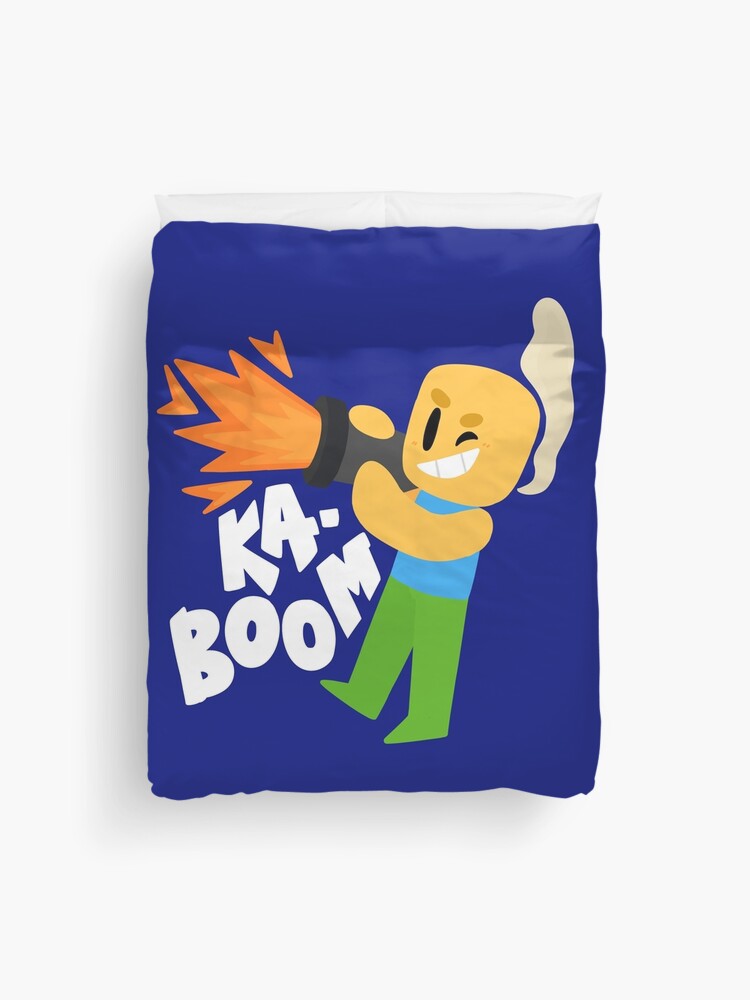 Kaboom Roblox Inspired Animated Blocky Character Noob T Shirt Duvet Cover By Smoothnoob Redbubble - noob roblox character