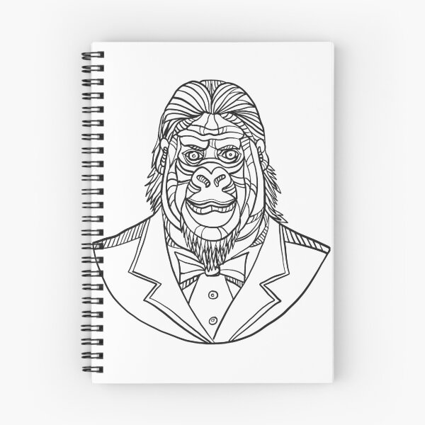 Item preview, Gorilla Wearing Tuxedo Bust Monoline designed and sold by patrimonio.
