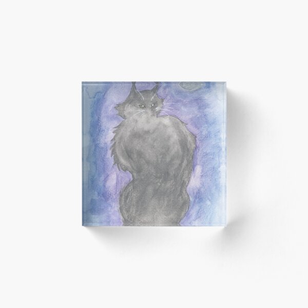 Midnight Cat Acrylic Block