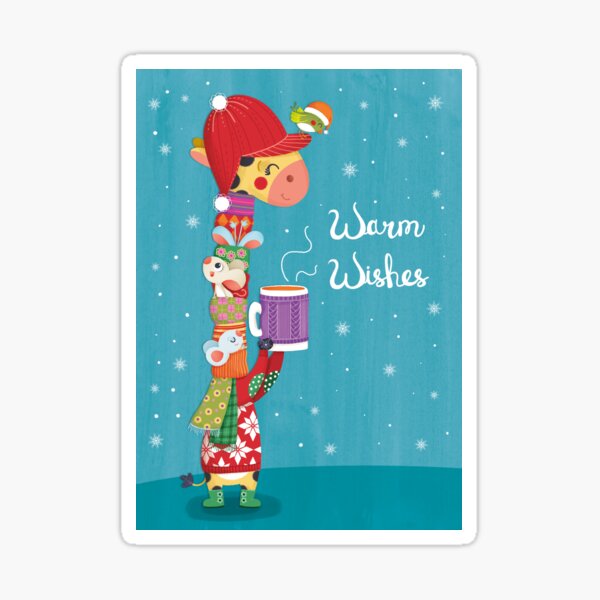Christmas giraffe greetings Sticker