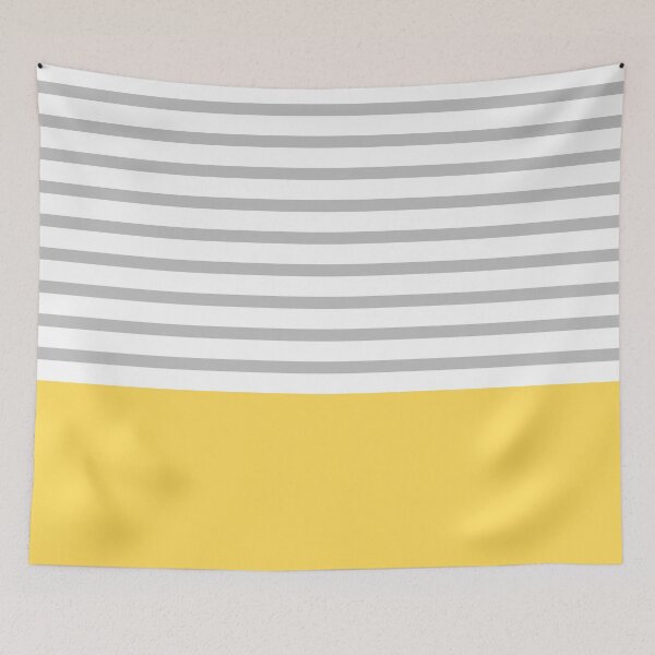 Item preview, Silver Gray Stripes Above Mustard Yellow designed and sold by rewstudio.