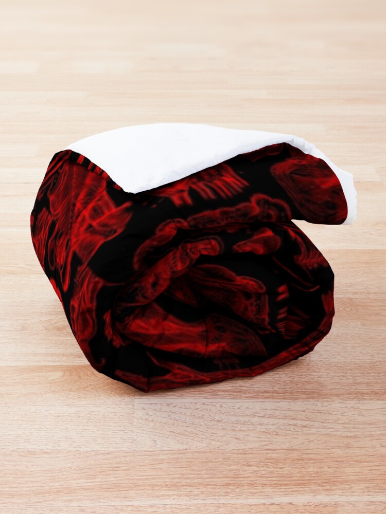 Alternate view of Black and Red Human Anatomy Print Comforter