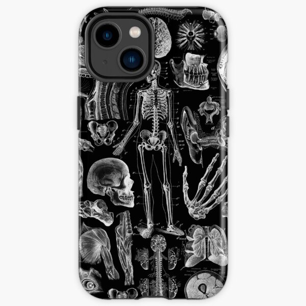 Human Anatomy Black Print iPhone Tough Case