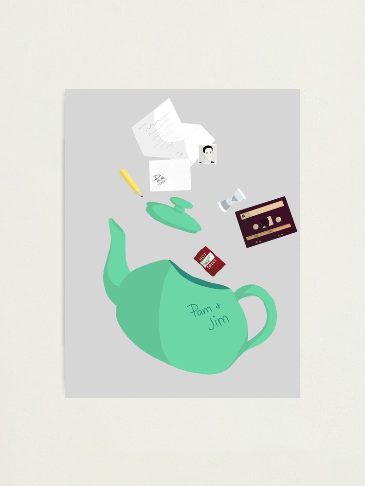 "Jim and Pam teapot" Photographic Print by Peanuttiedesign Redbubble