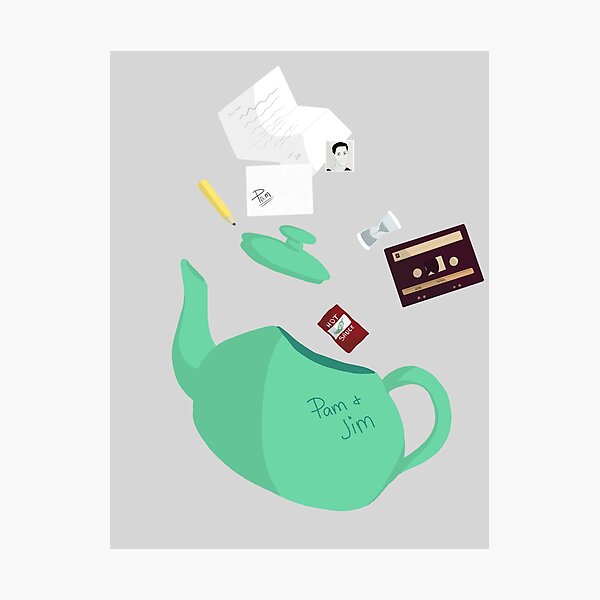 "Jim and Pam teapot" Photographic Print by Peanuttiedesign Redbubble